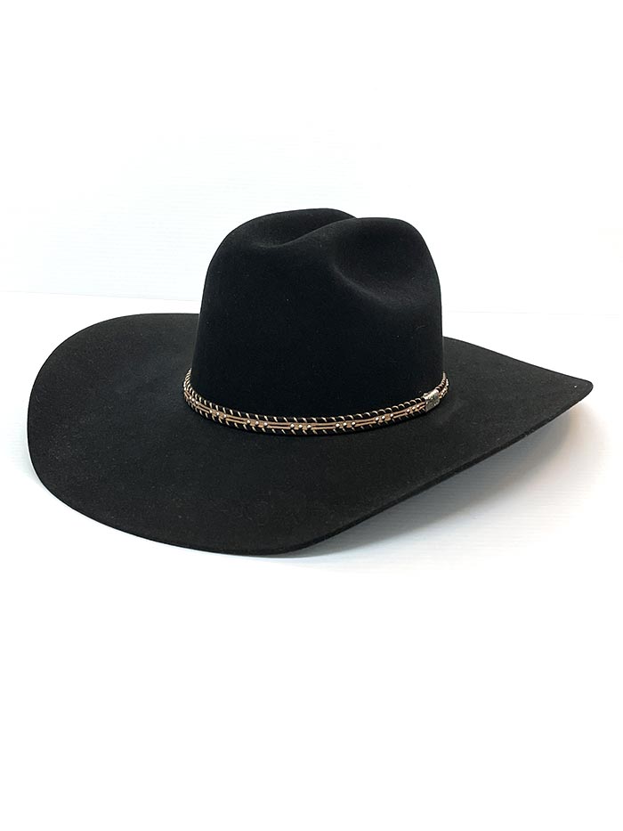Resistol RFSDBK-724207 George Strait Saddlebrook 6X Felt Hat Black front and side view. If you need any assistance with this item or the purchase of this item please call us at five six one seven four eight eight eight zero one Monday through Saturday 10:00a.m EST to 8:00 p.m EST
