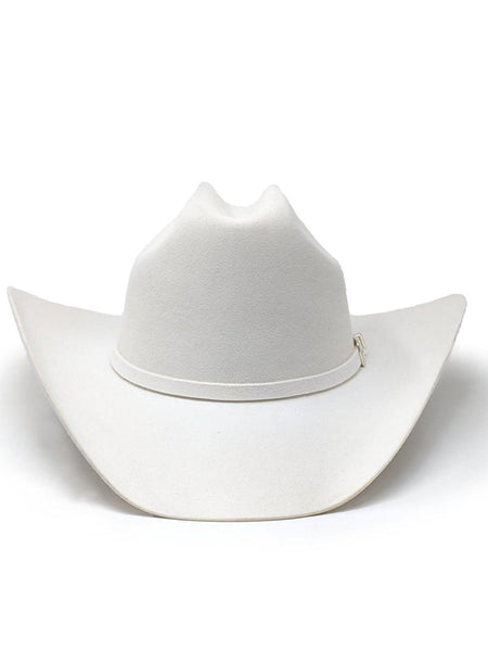Resistol RWPGNT-754072 PAGEANT 4X Felt Western Hat White front view. If you need any assistance with this item or the purchase of this item please call us at five six one seven four eight eight eight zero one Monday through Saturday 10:00a.m EST to 8:00 p.m EST
