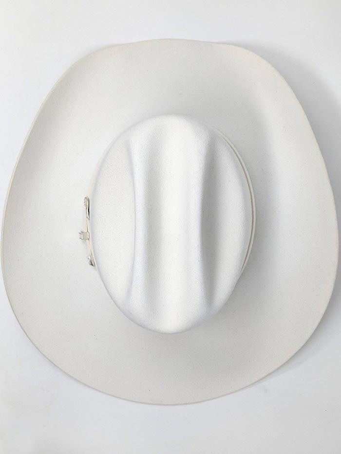 Resistol RWPGNT-754072 PAGEANT 4X Felt Western Hat White front and side view. If you need any assistance with this item or the purchase of this item please call us at five six one seven four eight eight eight zero one Monday through Saturday 10:00a.m EST to 8:00 p.m EST
