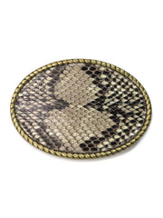 Skin Shop 121PB Snake Skin Solid Brass Belt Buckle Natural frotn view. If you need any assistance with this item or the purchase of this item please call us at five six one seven four eight eight eight zero one Monday through Saturday 10:00a.m EST to 8:00 p.m EST