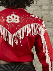 Rockmount 6723-RED Mens Vintage Fringe Embroidered Western Shirt Red back view. If you need any assistance with this item or the purchase of this item please call us at five six one seven four eight eight eight zero one Monday through Saturday 10:00a.m EST to 8:00 p.m EST
