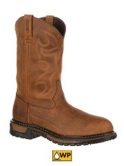 Rocky 2733 Mens Original Ride Branson Roper Waterproof Western Boots Aztec Crazy Horse side view. If you need any assistance with this item or the purchase of this item please call us at five six one seven four eight eight eight zero one Monday through Saturday 10:00a.m EST to 8:00 p.m EST
