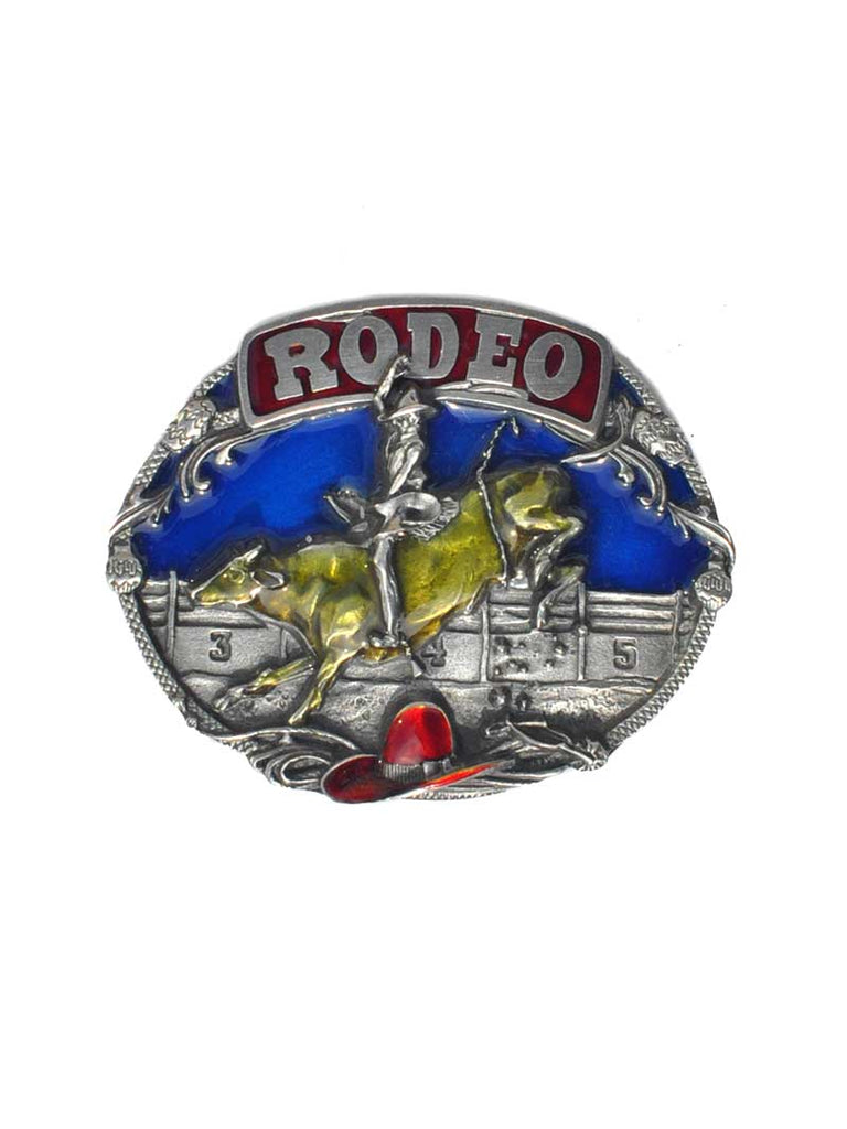 Spec Cast B2055 Rodeo Hand Enameled USA Made Belt Buckle front view. If you need any assistance with this item or the purchase of this item please call us at five six one seven four eight eight eight zero one Monday through Saturday 10:00a.m EST to 8:00 p.m EST