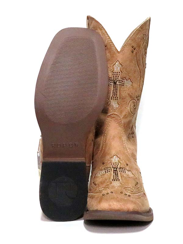 Roper Women's Faith Cross Inlay Square Toe Boot 09-021-1901-0196 TA Pair
