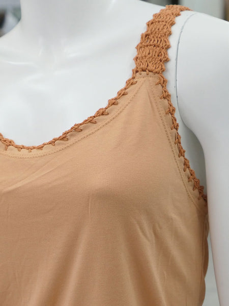 Santiki 4470-863 Womens Texas Top Solid Natural Close up view. If you need any assistance with this item or the purchase of this item please call us at five six one seven four eight eight eight zero one Monday through Saturday 10:00a.m EST to 8:00 p.m EST