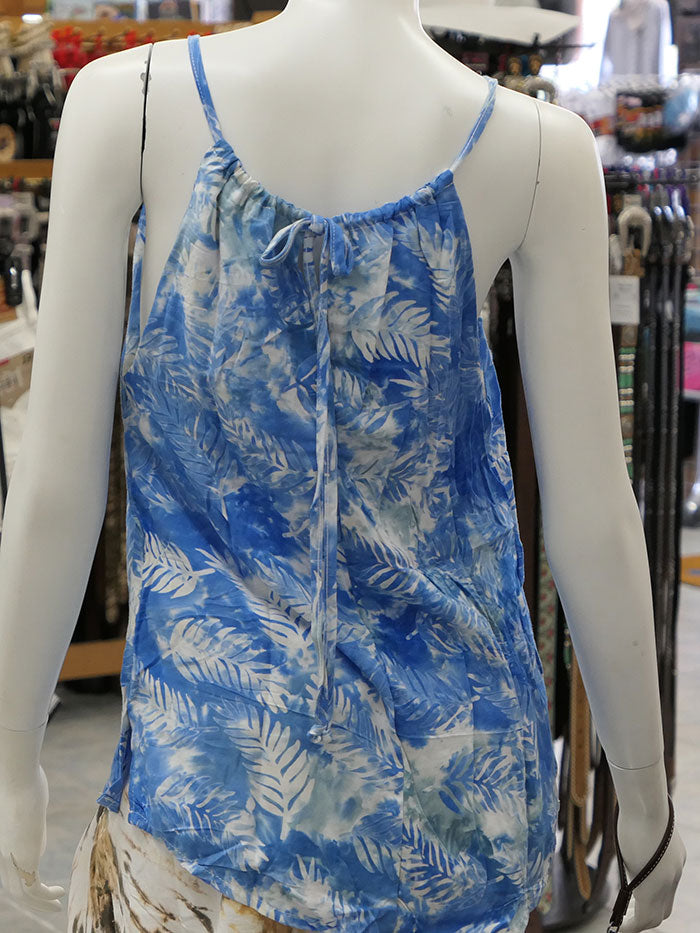 Santiki 7184-803 Womens Falling Palm With Finley Top Blue Front view. If you need any assistance with this item or the purchase of this item please call us at five six one seven four eight eight eight zero one Monday through Saturday 10:00a.m EST to 8:00 p.m EST