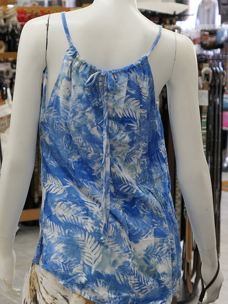 Santiki 7184-803 Womens Falling Palm With Finley Top Blue back view. If you need any assistance with this item or the purchase of this item please call us at five six one seven four eight eight eight zero one Monday through Saturday 10:00a.m EST to 8:00 p.m EST