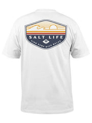 Salt Life SLM10834 Mens The Flash Short Sleeve Pocket Tee White back view. If you need any assistance with this item or the purchase of this item please call us at five six one seven four eight eight eight zero one Monday through Saturday 10:00a.m EST to 8:00 p.m EST