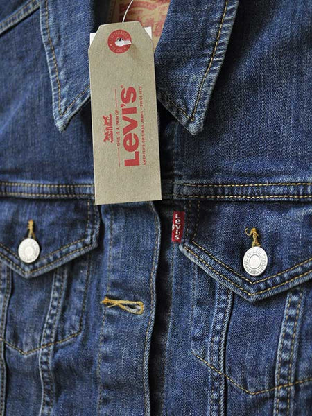 Levis 299450014 Womens Original Trucker Jacket Sweet Jane Medium Wash front close up view. If you need any assistance with this item or the purchase of this item please call us at five six one seven four eight eight eight zero one Monday through Saturday 10:00a.m EST to 8:00 p.m EST