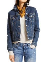 Levis 299450014 Womens Original Trucker Jacket Sweet Jane Medium Wash front view. If you need any assistance with this item or the purchase of this item please call us at five six one seven four eight eight eight zero one Monday through Saturday 10:00a.m EST to 8:00 p.m EST