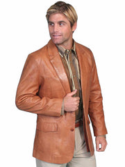 Scully 501-171 Mens Western Lambskin Blazer Ranch Tan front view. If you need any assistance with this item or the purchase of this item please call us at five six one seven four eight eight eight zero one Monday through Saturday 10:00a.m EST to 8:00 p.m EST