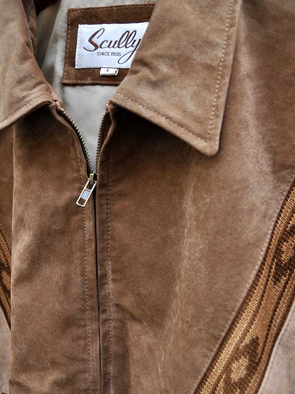 Scully 62-174 Mens Boar Suede Rodeo Leather Jacket Cafe Brown Camel front view. If you need any assistance with this item or the purchase of this item please call us at five six one seven four eight eight eight zero one Monday through Saturday 10:00a.m EST to 8:00 p.m EST
