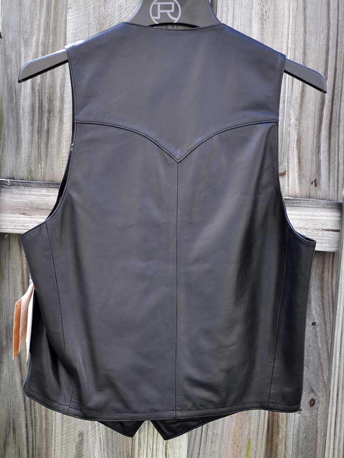 Scully 503-11 Mens Lambskin Button Front Vest Black Lamb front view. If you need any assistance with this item or the purchase of this item please call us at five six one seven four eight eight eight zero one Monday through Saturday 10:00a.m EST to 8:00 p.m EST