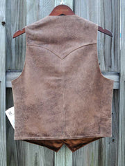 Scully 503-60 Mens Lambskin Button Front Vest Brown back view. If you need any assistance with this item or the purchase of this item please call us at five six one seven four eight eight eight zero one Monday through Saturday 10:00a.m EST to 8:00 p.m EST