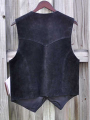 Scully 507-214 Mens Western Lambskin Suede Snap Front Vest Black back view. If you need any assistance with this item or the purchase of this item please call us at five six one seven four eight eight eight zero one Monday through Saturday 10:00a.m EST to 8:00 p.m EST
