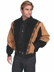 Scully 62-147 Mens Boar Suede Rodeo Leather Jacket Black front view. If you need any assistance with this item or the purchase of this item please call us at five six one seven four eight eight eight zero one Monday through Saturday 10:00a.m EST to 8:00 p.m EST