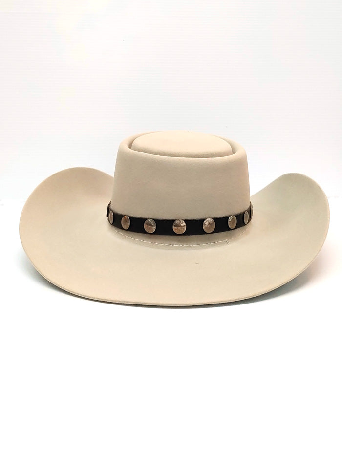 Resistol RFBFRV-4640 Mens Buffalo River 6x Felt Cowboy Hat Silverbelly front and side view. If you need any assistance with this item or the purchase of this item please call us at five six one seven four eight eight eight zero one Monday through Saturday 10:00a.m EST to 8:00 p.m EST
