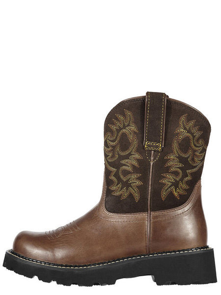 Ariat 10000824 Womens Western Fatbaby Round Toe Boots Brown Rebel side view. If you need any assistance with this item or the purchase of this item please call us at five six one seven four eight eight eight zero one Monday through Saturday 10:00a.m EST to 8:00 p.m EST