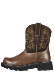 Ariat 10000824 Womens Western Fatbaby Round Toe Boots Brown Rebel side view. If you need any assistance with this item or the purchase of this item please call us at five six one seven four eight eight eight zero one Monday through Saturday 10:00a.m EST to 8:00 p.m EST