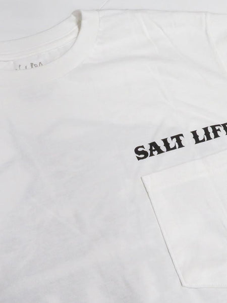 Salt Life Mens The Chase Short Sleeve Tee SLM10592 White Pocket