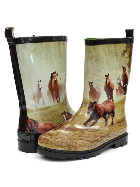Smoky Mountain Kids Running Horse Waterproof Boots 2709C at JC Western Wear, Pair  If you need any assistance with this item or the purchase of this item please call us at five six one seven four eight eight eight zero one Monday through Satuday 10:00 a.m. EST to 8:00 p.m. EST