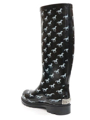 Smoky Mountain 6759 Womens Ponies Black Waterproof Boots side and back view. If you need any assistance with this item or the purchase of this item please call us at five six one seven four eight eight eight zero one Monday through Saturday 10:00a.m EST to 8:00 p.m EST