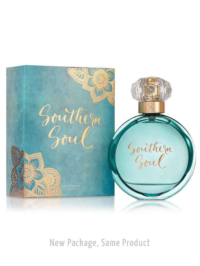 Tru Fragrance 92486 Womens Southern Soul Western Eau de Parfum front view with box.  If you need any assistance with this item or the purchase of this item please call us at five six one seven four eight eight eight zero one Monday through Satuday 10:00 a.m. EST to 8:00 p.m. EST