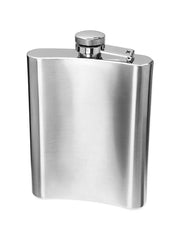 8 oz Stainless Steel Hip Flask Alcohol Travel Container FLASK8OZ back view. If you need any assistance with this item or the purchase of this item please call us at five six one seven four eight eight eight zero one Monday through Saturday 10:00a.m EST to 8:00 p.m EST