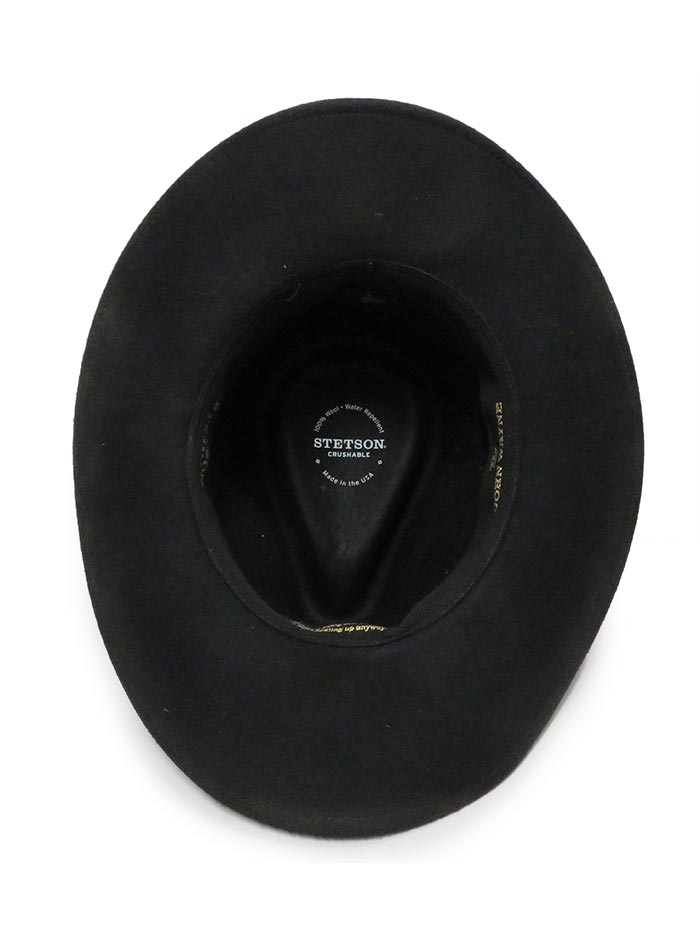 Stetson SWFRTC-823407 FORT CRUSHABLE John Wayne Crushable Felt Hat Black side / front view. If you need any assistance with this item or the purchase of this item please call us at five six one seven four eight eight eight zero one Monday through Saturday 10:00a.m EST to 8:00 p.m EST