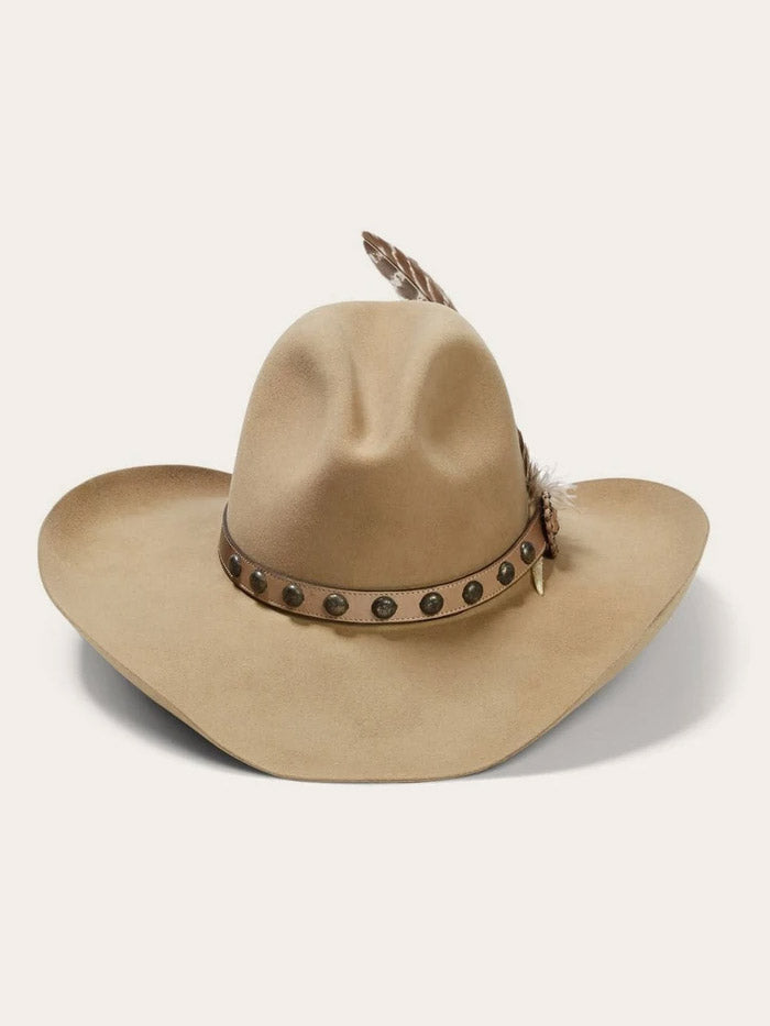 Stetson SBBBOW-6943 Mens Broken Bow 4X Cowboy Hat Buck Side Front.If you need any assistance with this item or the purchase of this item please call us at five six one seven four eight eight eight zero one Monday through Saturday 10:00a.m EST to 8:00 p.m EST