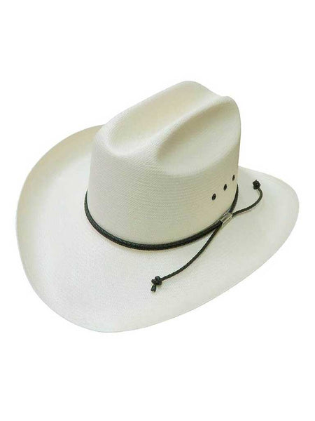 Stetson SSCRCMK603681 Carson 10X Straw Western Hat Natural front and side view. If you need any assistance with this item or the purchase of this item please call us at five six one seven four eight eight eight zero one Monday through Saturday 10:00a.m EST to 8:00 p.m EST