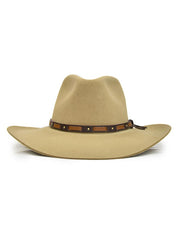 Stetson SWHUTC-403420 Hutchins 3X Western Felt Hat Stone front view. If you need any assistance with this item or the purchase of this item please call us at five six one seven four eight eight eight zero one Monday through Saturday 10:00a.m EST to 8:00 p.m EST