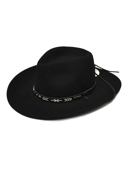 Stetson SWSTFE-813207S0 Santa Fe Wool Crushable Western Hat Black side and front view. If you need any assistance with this item or the purchase of this item please call us at five six one seven four eight eight eight zero one Monday through Saturday 10:00a.m EST to 8:00 p.m EST