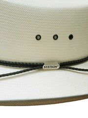 Stetson SSCRCMK603681 Carson 10X Straw Western Hat Natural band close up