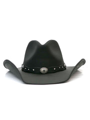 Stetson TRROXB-843407 ROXBURY Shapeable Leather Western Hat Black front view. If you need any assistance with this item or the purchase of this item please call us at five six one seven four eight eight eight zero one Monday through Saturday 10:00a.m EST to 8:00 p.m EST