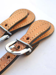 Tough 1 78-3643 Mens Leather Western Spur Straps close up light oil. If you need any assistance with this item or the purchase of this item please call us at five six one seven four eight eight eight zero one Monday through Saturday 10:00a.m EST to 8:00 p.m EST