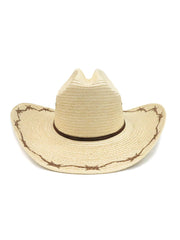 SunBody HGKC-BW2 Kids Cattleman Barbed Wire Straw Hat Natural Back view. If you need any assistance with this item or the purchase of this item please call us at five six one seven four eight eight eight zero one Monday through Saturday 10:00a.m EST to 8:00 p.m EST