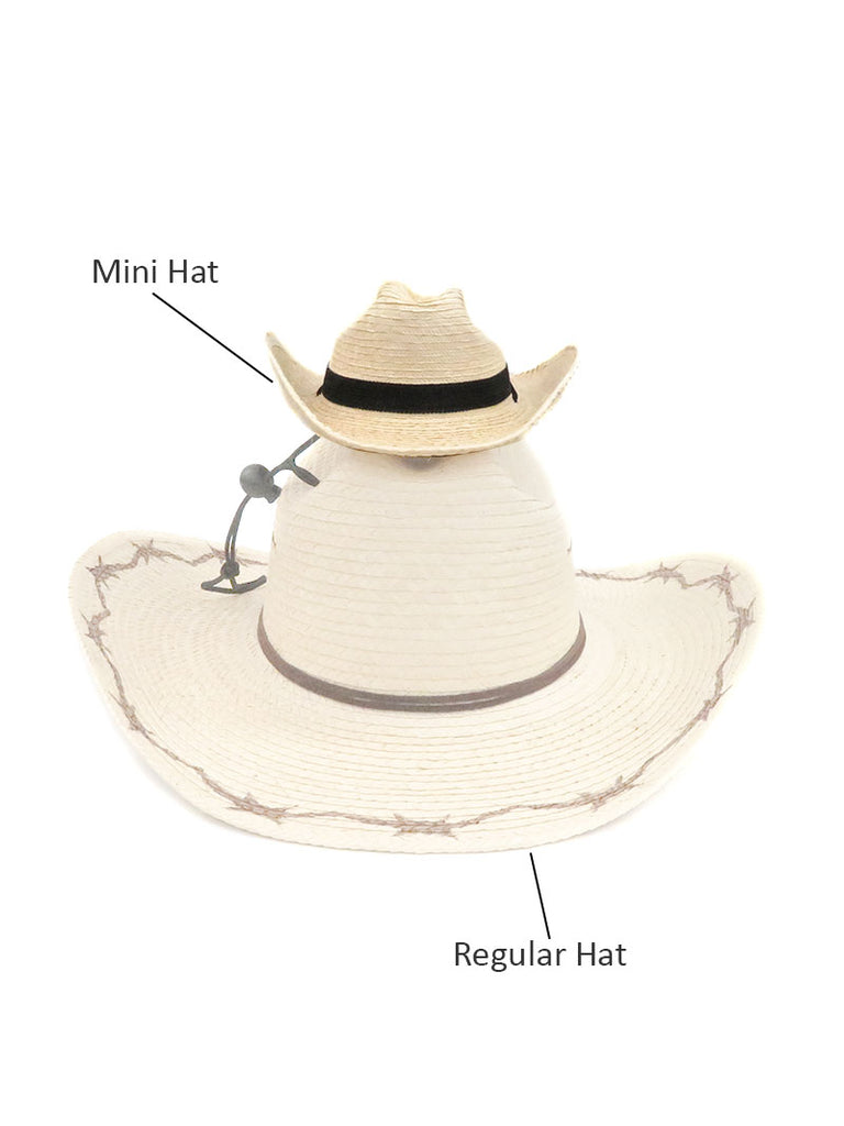 SunBody MINI Cattleman Palm Leaf Cowboy Hat Natural front view. If you need any assistance with this item or the purchase of this item please call us at five six one seven four eight eight eight zero one Monday through Saturday 10:00a.m EST to 8:00 p.m EST