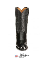 Lucchese T0082.C2 Mens 1883 Lonestar Roper Boots Black front view. If you need any assistance with this item or the purchase of this item please call us at five six one seven four eight eight eight zero one Monday through Saturday 10:00a.m EST to 8:00 p.m EST