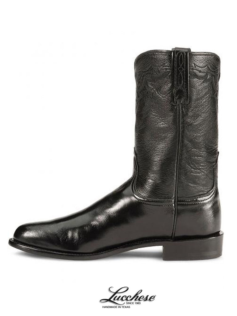 Lucchese T0082.C2 Mens 1883 Lonestar Roper Boots Black outter side / front view. If you need any assistance with this item or the purchase of this item please call us at five six one seven four eight eight eight zero one Monday through Saturday 10:00a.m EST to 8:00 p.m EST