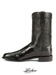 Lucchese T0082.C2 Mens 1883 Lonestar Roper Boots Black side view. If you need any assistance with this item or the purchase of this item please call us at five six one seven four eight eight eight zero one Monday through Saturday 10:00a.m EST to 8:00 p.m EST