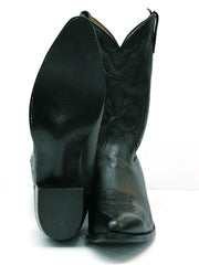 Lucchese T3094-J4 Mens Lone Star Calf J-Toe Cowboy Boots Black sole and front view. If you need any assistance with this item or the purchase of this item please call us at five six one seven four eight eight eight zero one Monday through Saturday 10:00a.m EST to 8:00 p.m EST