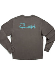 Beach and Barn TRACTOR-GRA Mens Tractor Pool LS Pocket Tee Graphite back view. If you need any assistance with this item or the purchase of this item please call us at five six one seven four eight eight eight zero one Monday through Saturday 10:00a.m EST to 8:00 p.m EST
