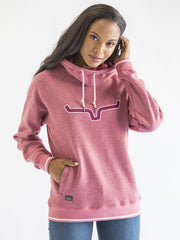 Kimes Ranch Womens Two Scoops Fleece Hoodie Red Berry front view