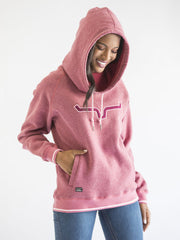 Kimes Ranch Womens Two Scoops Fleece Hoodie Red Berry front view