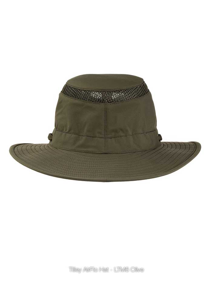 Tilley LTM6-OLIV Airflo Hat Olive front and side view on male model. If you need any assistance with this item or the purchase of this item please call us at five six one seven four eight eight eight zero one Monday through Saturday 10:00a.m EST to 8:00 p.m EST