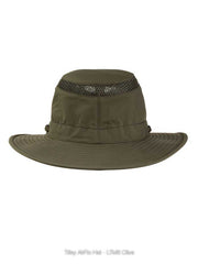 Tilley LTM6-OLIV Airflo Hat Olive back view. If you need any assistance with this item or the purchase of this item please call us at five six one seven four eight eight eight zero one Monday through Saturday 10:00a.m EST to 8:00 p.m EST