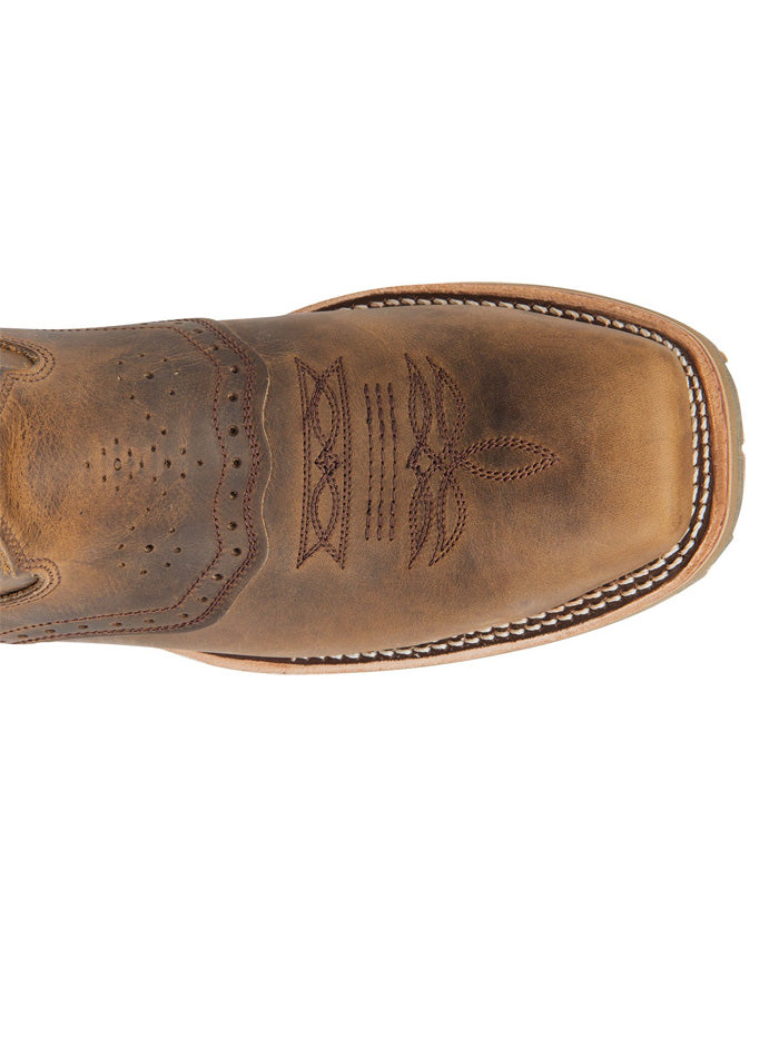 Double H DH3567 Mens Dwight Square Steel Toe Boot Brown front and side view. If you need any assistance with this item or the purchase of this item please call us at five six one seven four eight eight eight zero one Monday through Saturday 10:00a.m EST to 8:00 p.m EST