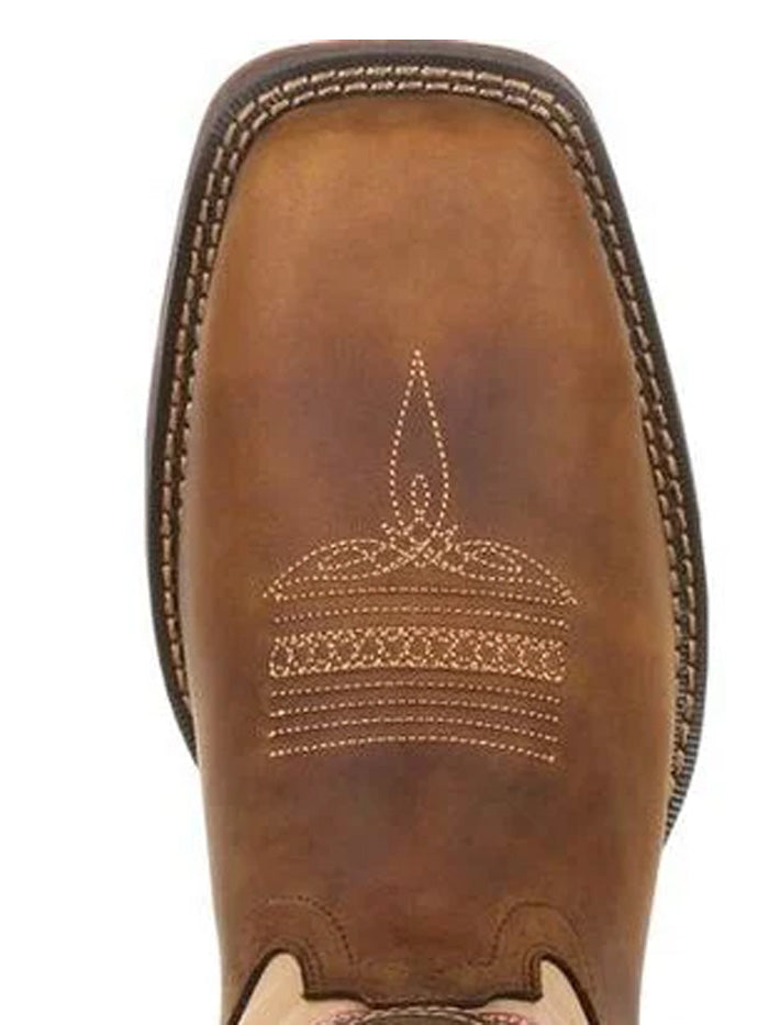 Durango DDB0233 Mens Florida State Flag Western Boot Saddle Brown side view. If you need any assistance with this item or the purchase of this item please call us at five six one seven four eight eight eight zero one Monday through Saturday 10:00a.m EST to 8:00 p.m EST