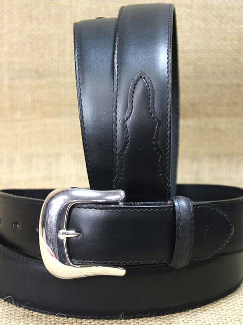 Tony Lama 0203L Mens Longhorn Billet Western Belt Black front view. If you need any assistance with this item or the purchase of this item please call us at five six one seven four eight eight eight zero one Monday through Saturday 10:00a.m EST to 8:00 p.m EST